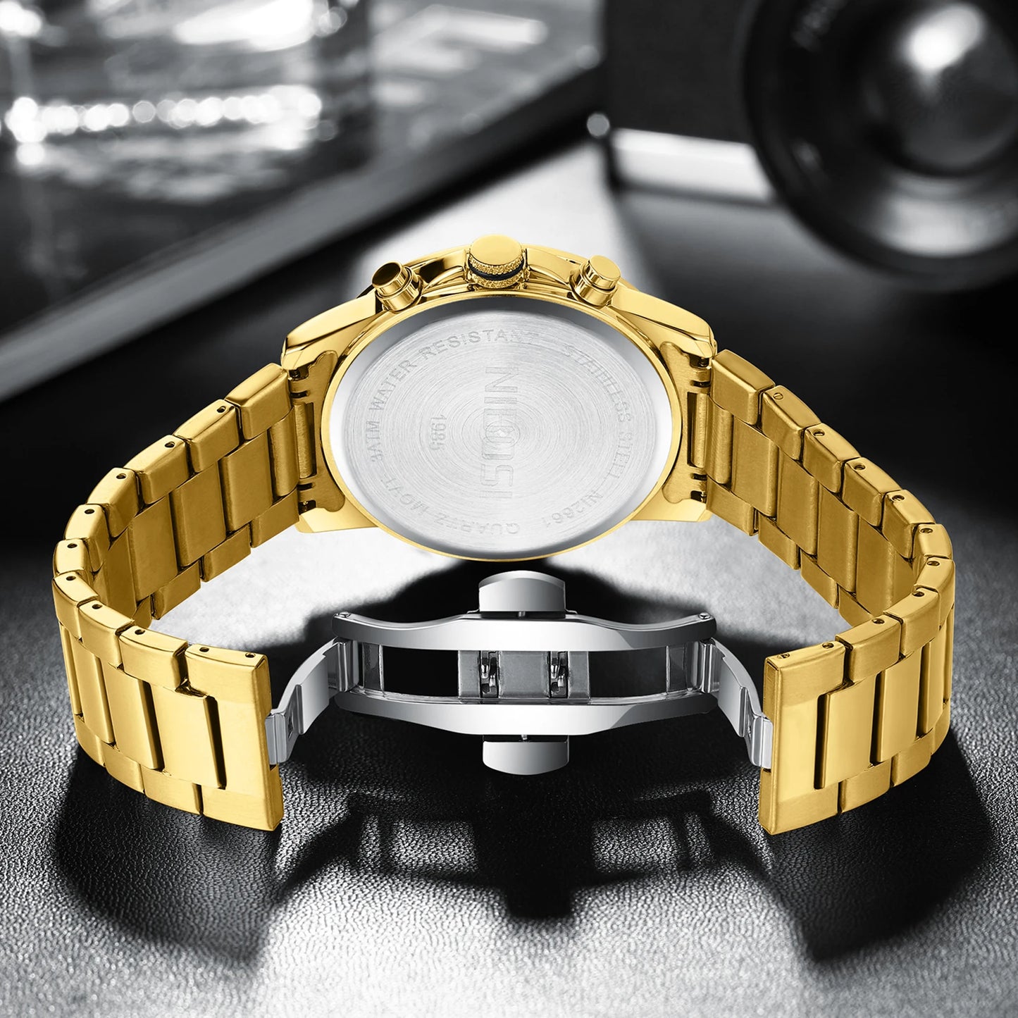 NIBOSI Mens Watches Analog Dainty Business Dress Watches for Men Military Chronograph Watch with Calendar Waterproof Stainless