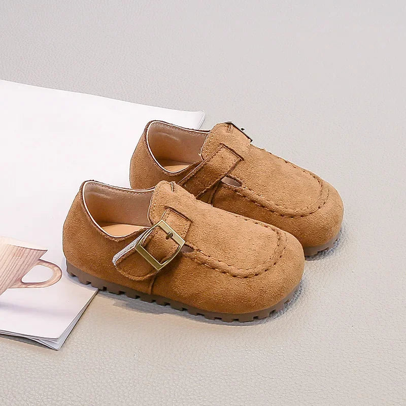 Children's Flat Shoes 2-18 Years Old Khaki Simple Boys Girls Casual Shoes Four Seasons Models Yellow Non-slip Kids Loafers 23-33