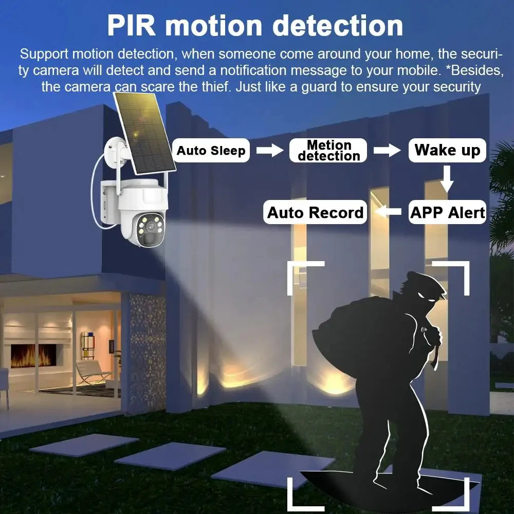 Outdoor Solar Powered Waterproof Dome Security Camera with 2.4G Wi-Fi and 8000mAh Battery factory price