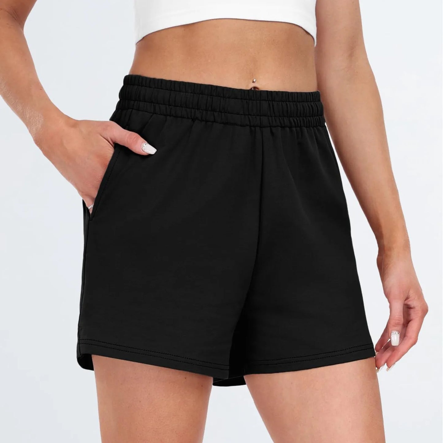Women's Shorts Casual Summer Comfy Elastic High Waist Running Shorts With Pockets pantalones de mujer 바지 2024 한국인 후기 많은 옷