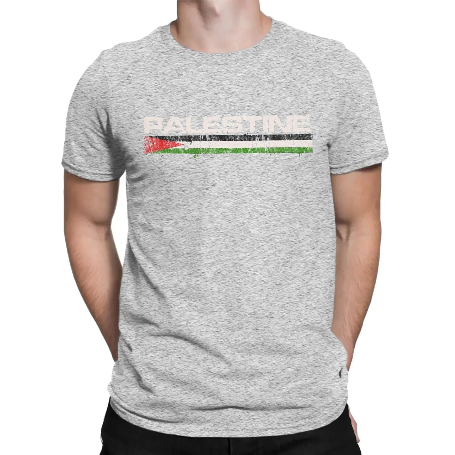Novelty Palestine with Flag Red White Green T-Shirts for Men Crew Neck Pure Cotton T Shirt  Short Sleeve Tee Shirt 4XL 5XL Tops
