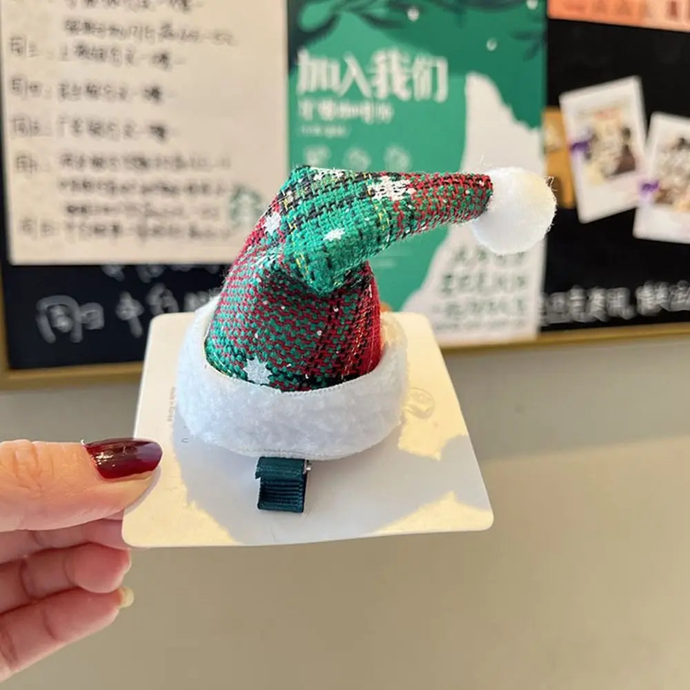 Cap Santa Claus Kids Gifts Christmas Costume Dress Up Korean Hair Accessories Children Hair Clip Christmas Hat Hairpin