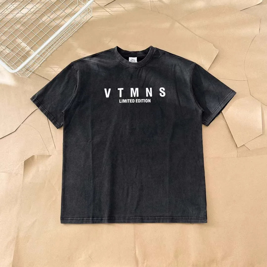 Top Grade LIMITED EDITIONS VT Logo Printed Women Men T shirts Tees Oversized Men Casual Cotton T shirt