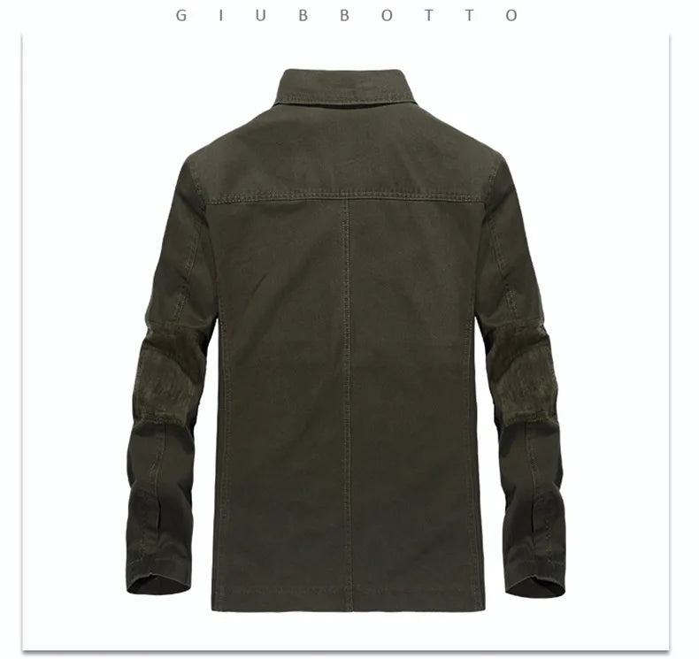 Spring Autumn Long Men Jackets Army green Cargo Mulit Pockets Trench Work Outwear Casual Coat Jacket Size M-3XL 4XL
