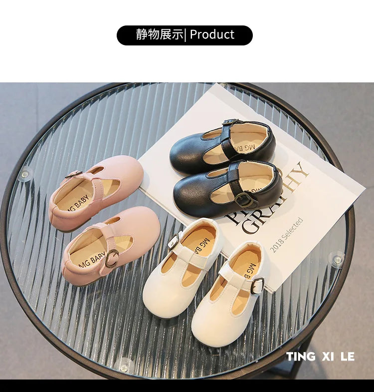 0-6 Years Toddler Girl Shoes Spring Autumn Kids Flats For Girl Soft PU Leather Shoes School Children T-strap Casual Oxfords
