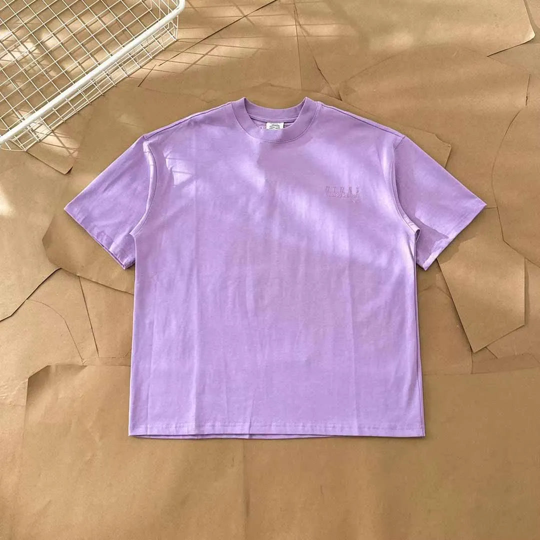 Limited Edition VT Small Logo Embroidery Women Men T shirts tees Hiphop Oversized Heavy Cotton Men Casual T-shirt