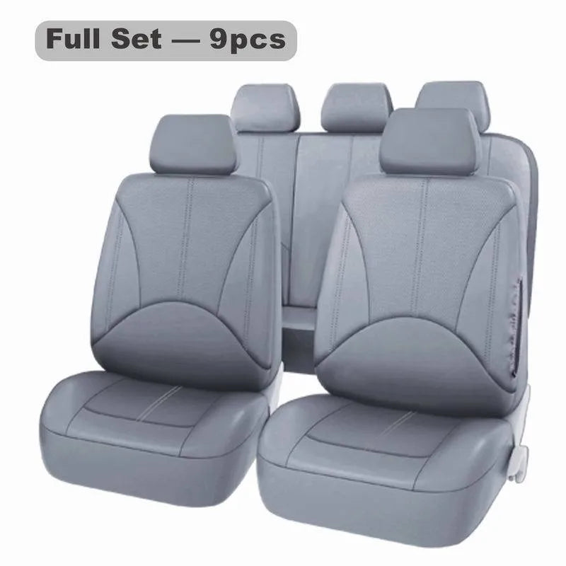 Car Seat Cover Set Breathable PU Leather Vehicle Seat Cushion Full Surround Cover For Car Full Protection Pad Fit 5-Seat Auto