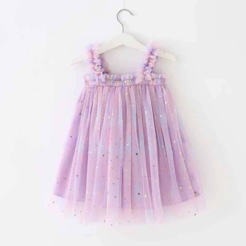 Flower Girls Dresses Children's Clothing Kids Clothes Summer Fairy Party Stage Show Dance Wear Cosplay Costumes Sling Casual