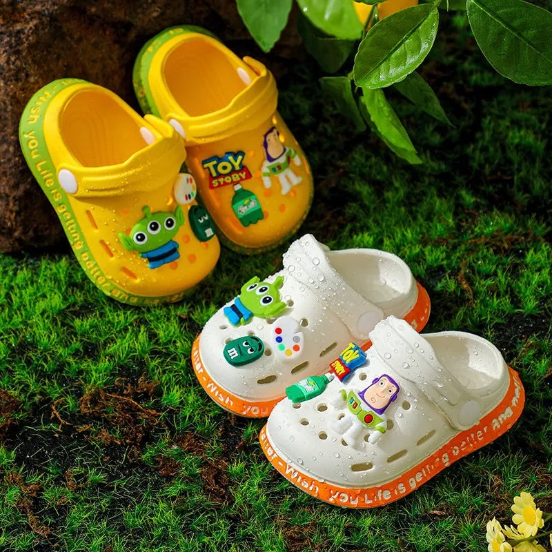Summer Children Sandals Baby Boy Girl Cartoon Toy Story Buzz Lightyear Print Kids Slipper Indoor Non-slip Soft Beach Shoes 18-29