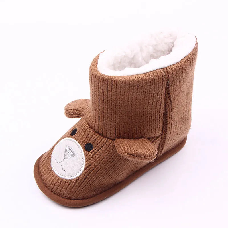 New autumn and winter styles of baby shoes for 0-1 year old: Little Bear knitted fleece baby cotton boots and walking shoes