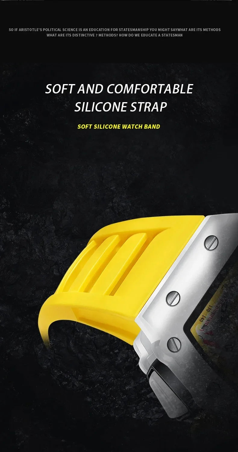 Watches for Man ONOLA 6827W Trend White Men Watch Waterproof Chronograph Quartz Wristwatch Sports Silicone Strap Reloj Hombre