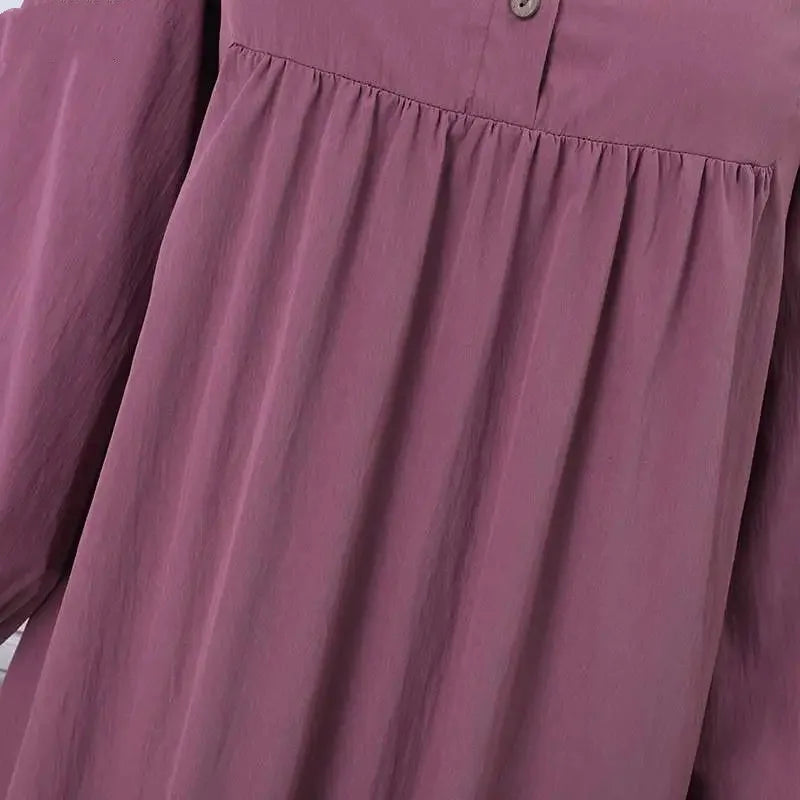 Muslim Women's Long Dress Spring Autumn Fashion Solid Color Loose Dreses Casual Full Sleeveless Maxi Dress Robe Femme