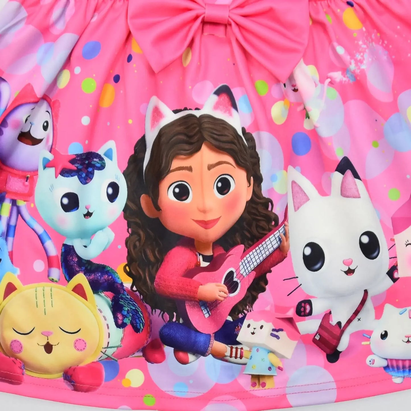 Gabby's Dollhouse Kids Clothes Summer Baby Girls Cute Princess Dress Cartoon Gabby Cats Toddler Girls Birthday Party Dresses