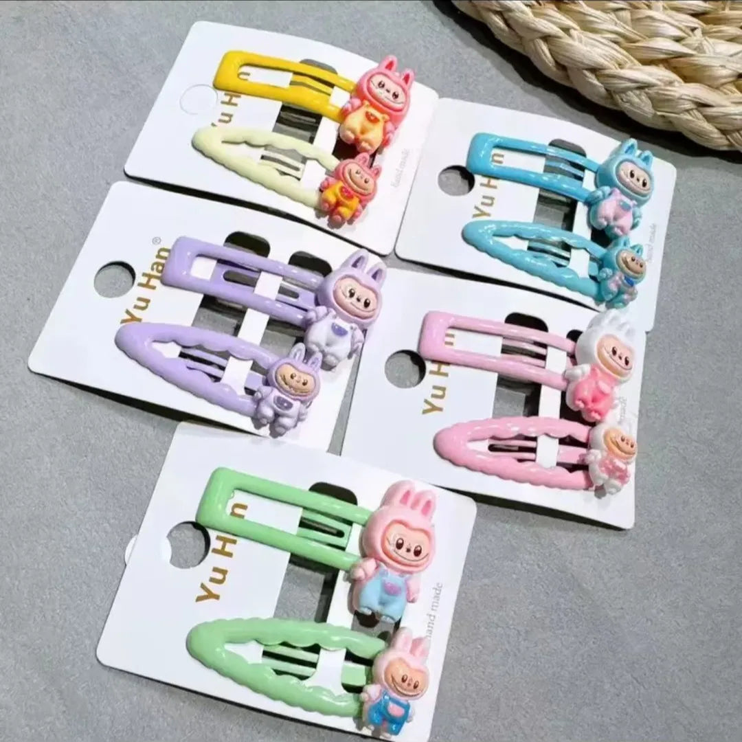 10pcs Children's Hair Clips for Girls Anime Cartoon Hair Accessories Kawaii Ponytail Clips Friends for Gifts