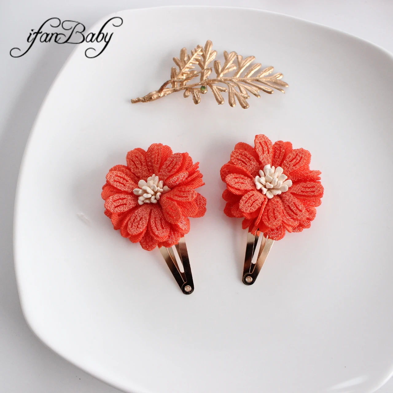 Fashion Flower BB Hair Clips Pin Headwear For Baby Kids Girl Hair Accessories 2 PCS/SET