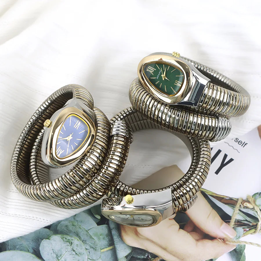 Unique Quartz Watches Women's Snake Gold Hot Sell Simple Classic Style Watch For Women Bling Luxury Ladies Watch Clock Relogio