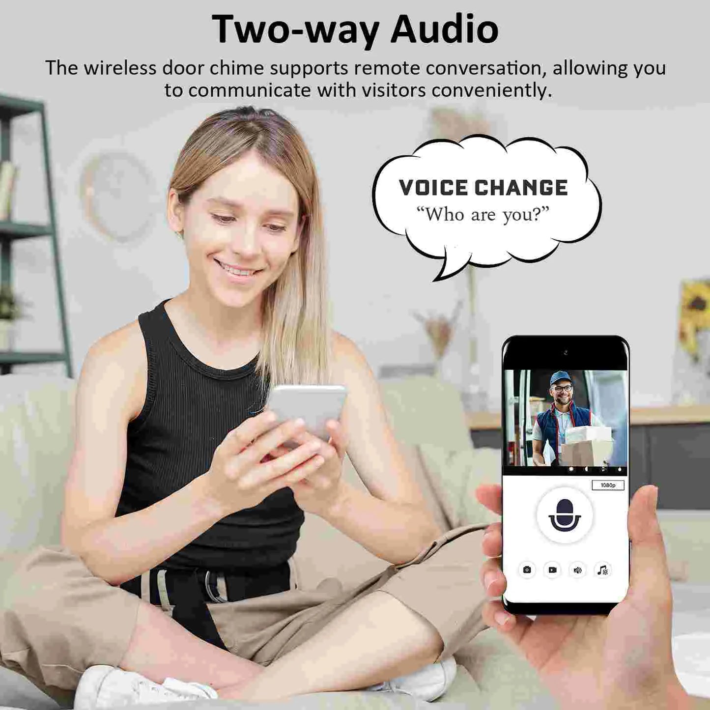 Wireless Doorbell Camera Smart Door Bell Video Doorbells For Doorbell Cameras Wireless Two Way Audio Ip65 Rating Door Bells