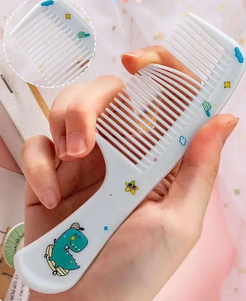 2pcs Kids Hair Combs Set Girls Portable Anti-Static Plastic Comb Cartoon Animals Children Hairdressing Comb with Pointed Tail