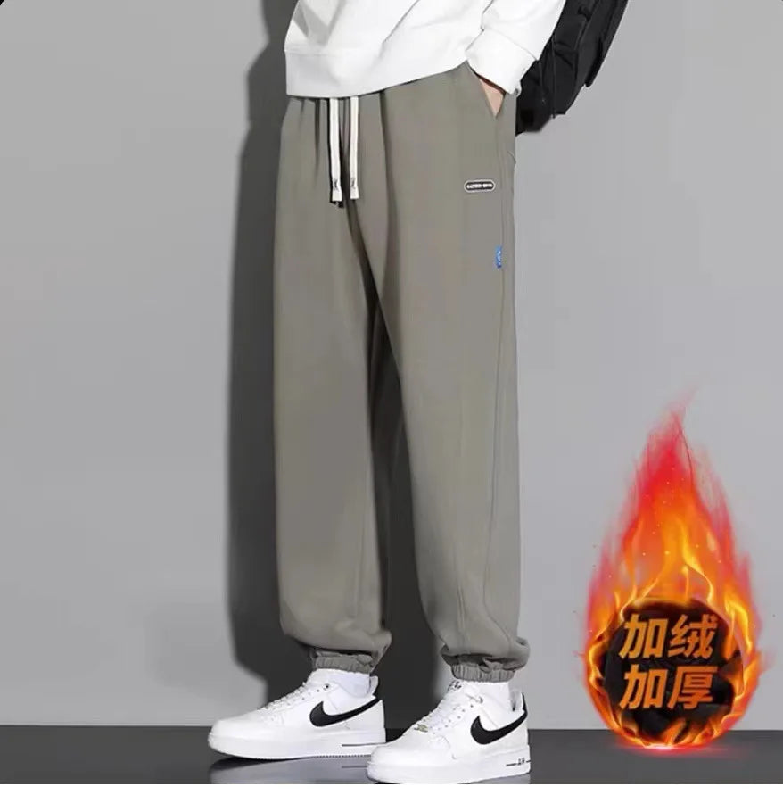 Big Size 10XL Men Pants Fleece Lined Jogger Trouser Male Plus Large 9XL 8XL Winter Autumn Bootcut Cuffed Elastic Sweatpant Loose