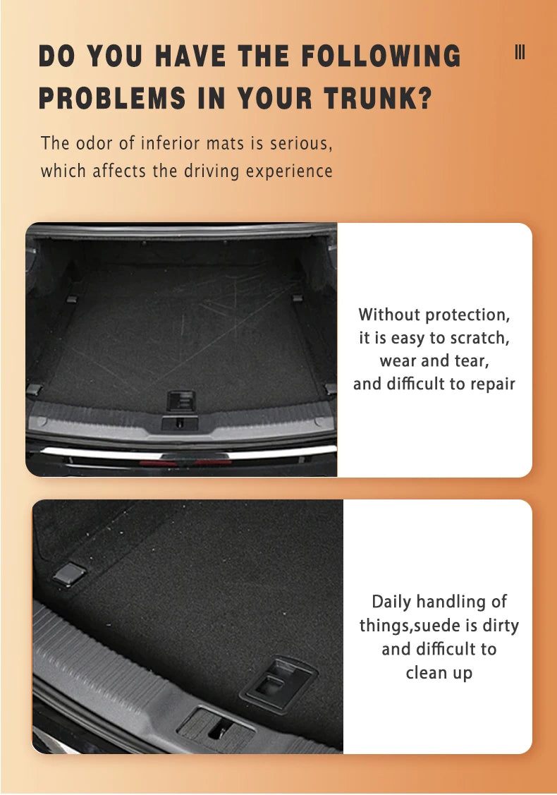 Universal Car Trunk Carpets Rear Rugs Auto Accessories Interior Products Covers Parts Waterproof Automobiles Custom Replacement