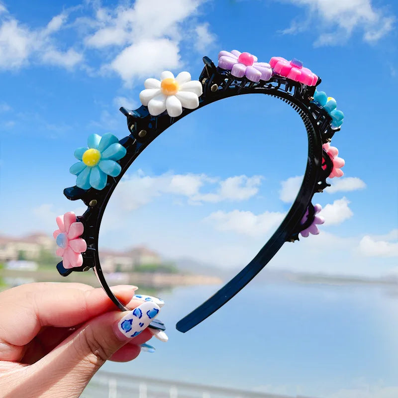 New Cute Cartoon Hairbands Girls Flowers Fruits Shape Hair Hoop Bands Korea Headwear Children for Kids Hair Accessories Gift