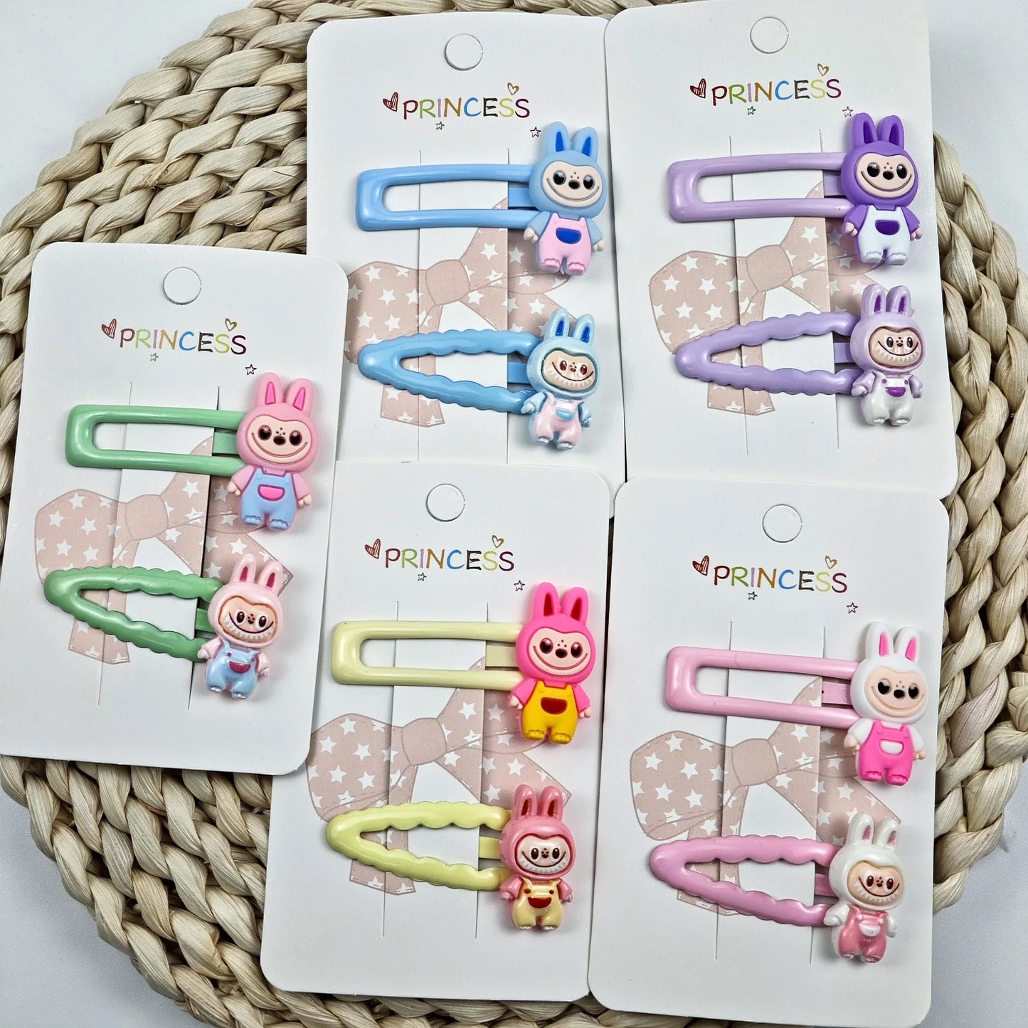 10pcs Children's Hair Clips for Girls Anime Cartoon Hair Accessories Kawaii Ponytail Clips Friends for Gifts