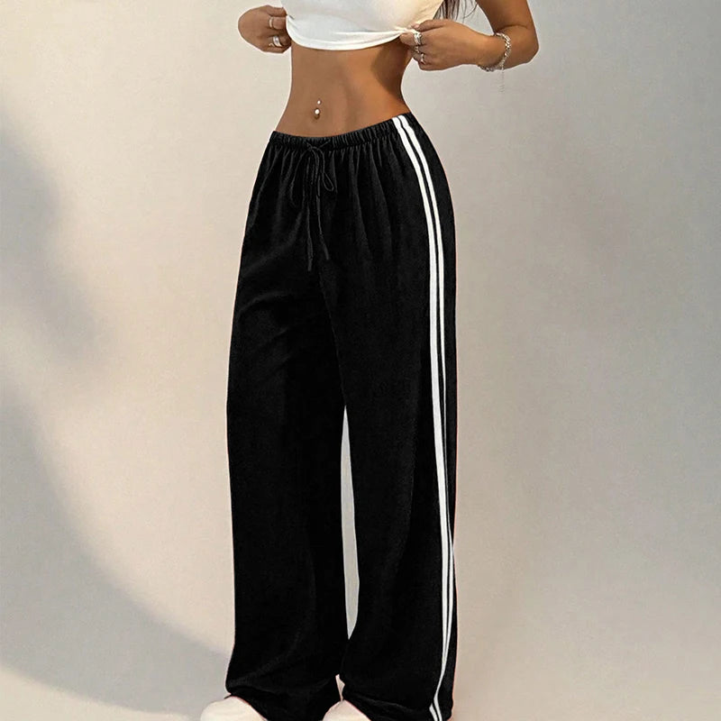 Women's Pants Autumn New Fashion Streetwear Basic Straight Casual Slim Striped Trousers Female Sexy Solid Simple Versatile Pants