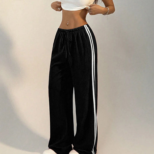 Women's Pants Autumn New Fashion Streetwear Basic Straight Casual Slim Striped Trousers Female Sexy Solid Simple Versatile Pants