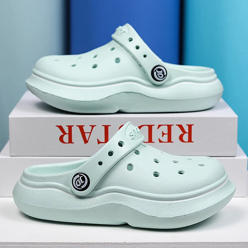 Children Sandals Anti Skid Clogs Boys Girls Summer Hole Water Toddler Shoes Baby Mules Rubber Kids Garden Beach Flats Slippers