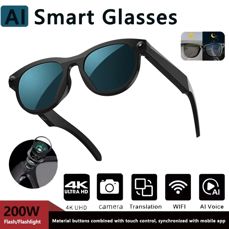 2025 Smart Glasses Photography Video AI Intelligent Interactive Translation Smart Sunglasses Bluetooth Call Music Play For IOS