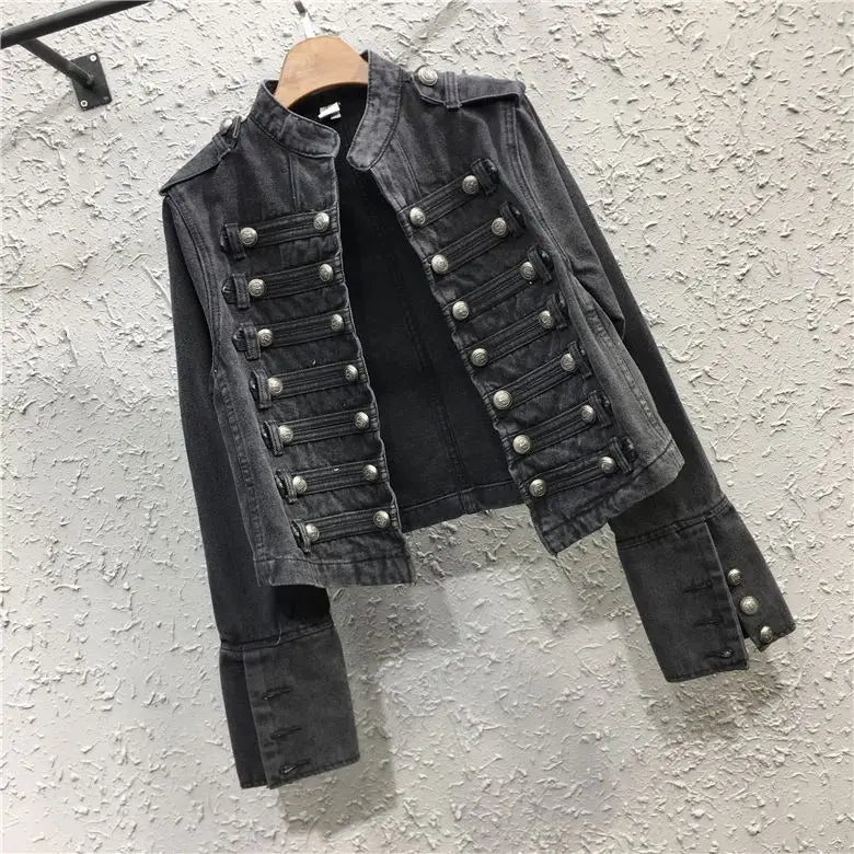 Women's Short Jacket Spring and Autumn New Jacket Top Skinny Stand-up Collar Long-sleeved Denim Fashion Comfort Winter Clothes