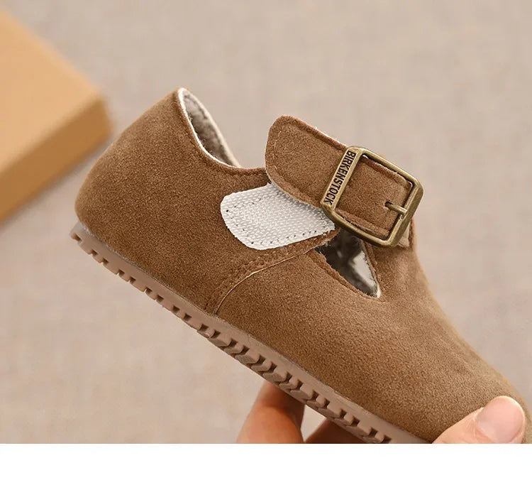 Children Flat Shoes Suede for Winter Kids Moccasins Non-slip Soft Sole 2024 Brand New Boys Girls Leather Shoes Warm Retro Trendy