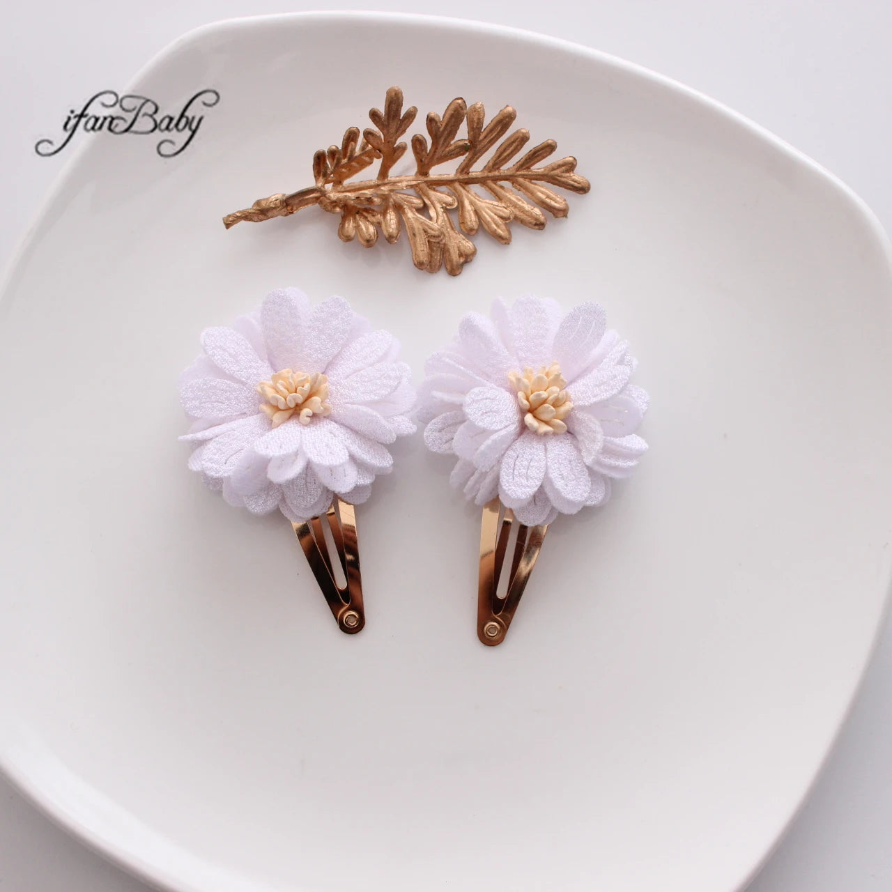 Fashion Flower BB Hair Clips Pin Headwear For Baby Kids Girl Hair Accessories 2 PCS/SET