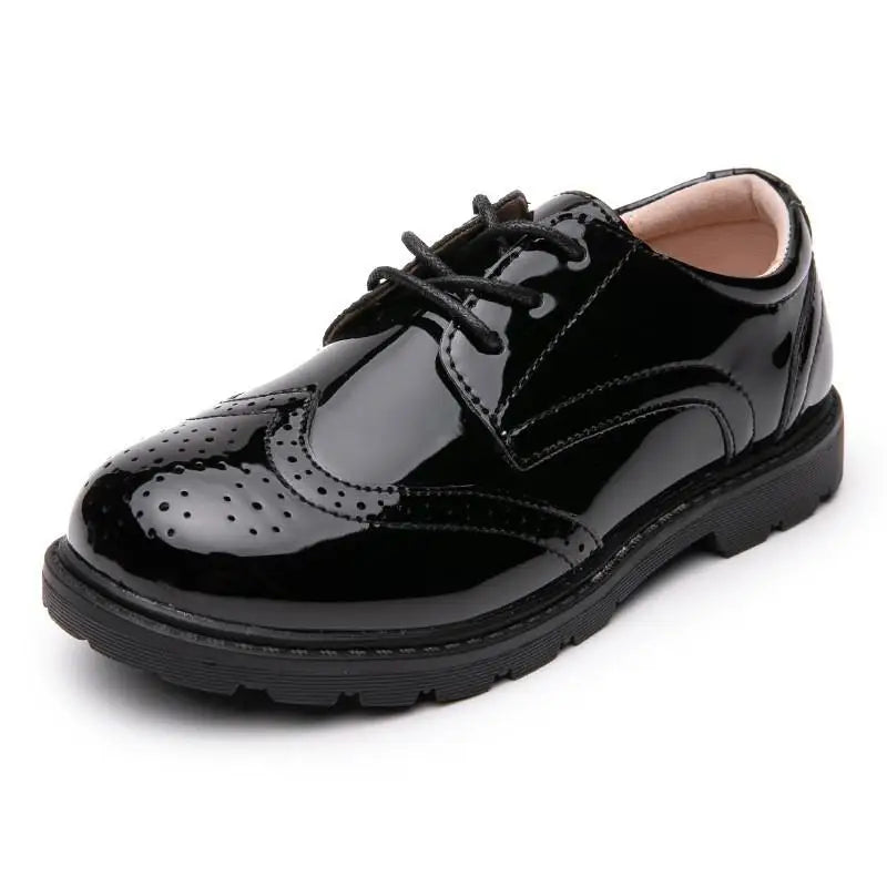 Kids Shoes For Boys Genuine Leather Shoes For Kids Wedding School Show Dress Flats Light Classic Black Children Loafer Moccasins