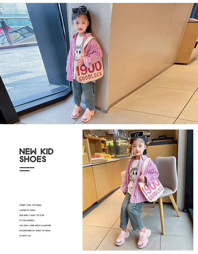 Kids Shoes For  Girls Fashion Children Casual Shoes Non-slip Sneakers