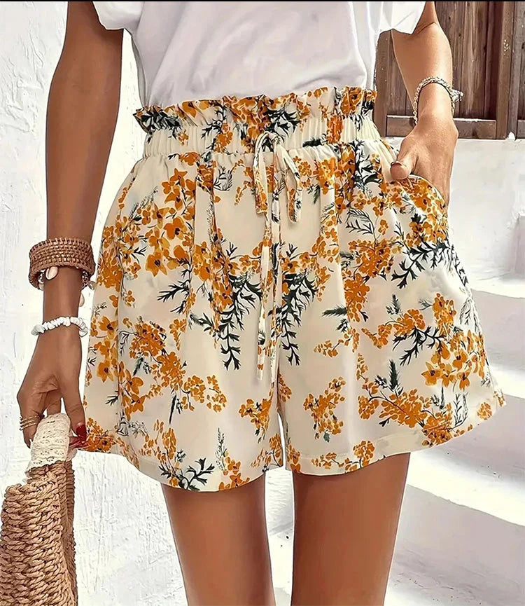 Women's Summer Floral Print Shorts Casual Pants Comfortable and Loose Pants