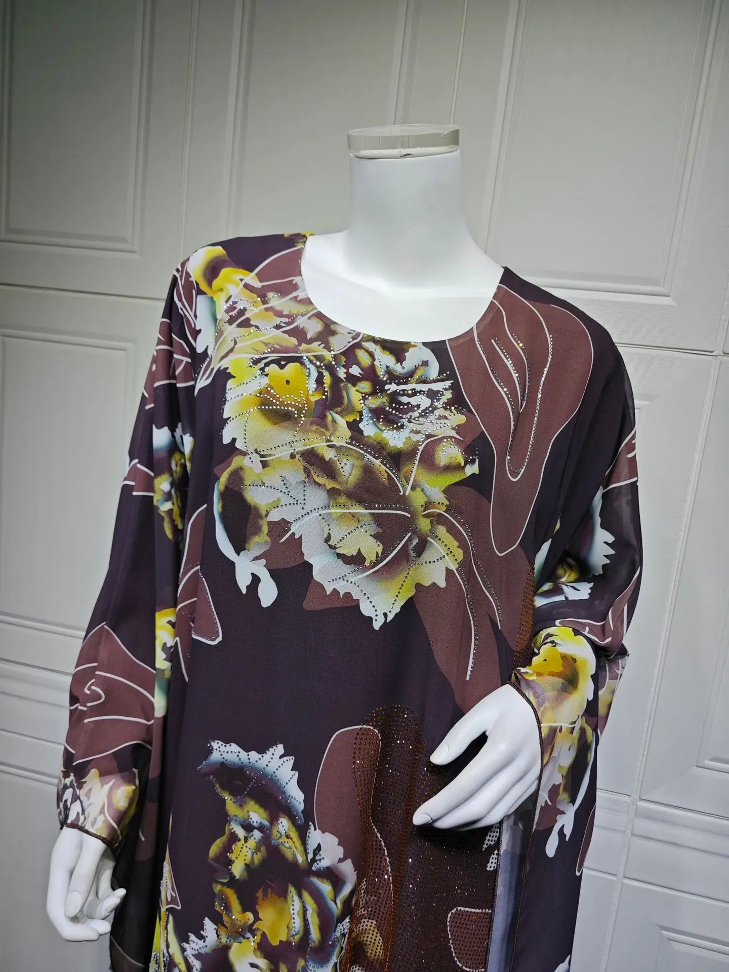 Muslim Dress for Women Chiffon Diamond Party Abaya Dresses Arab Long Robe Morocco Dubai Kaftan Vestidos Jalabiya Ramadan Eid