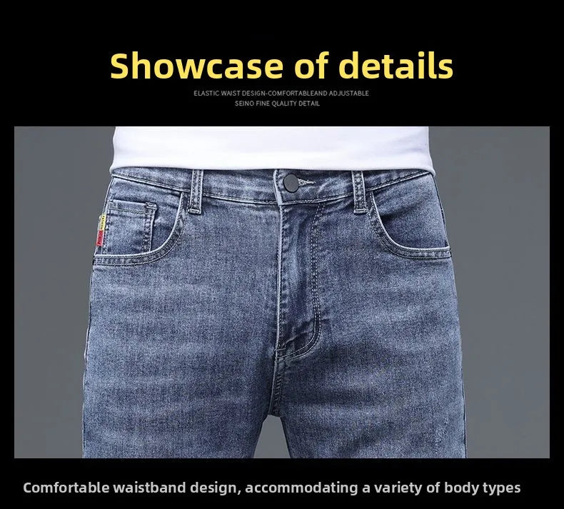 Fleece Thermal Autumn Winter Denim Jeans for Men Pants Warm Thicken Straight Stretch Clothing Fashion Street Causal Denim Pants