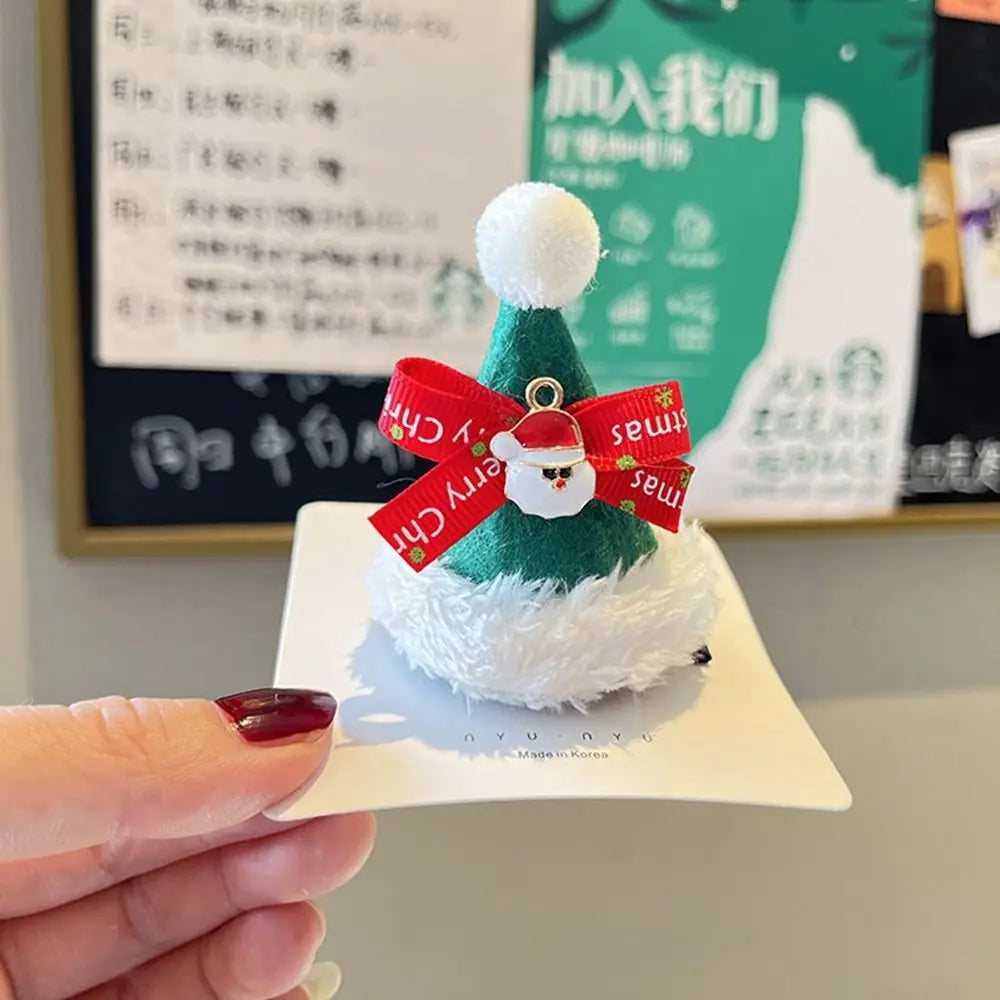 Cap Santa Claus Kids Gifts Christmas Costume Dress Up Korean Hair Accessories Children Hair Clip Christmas Hat Hairpin