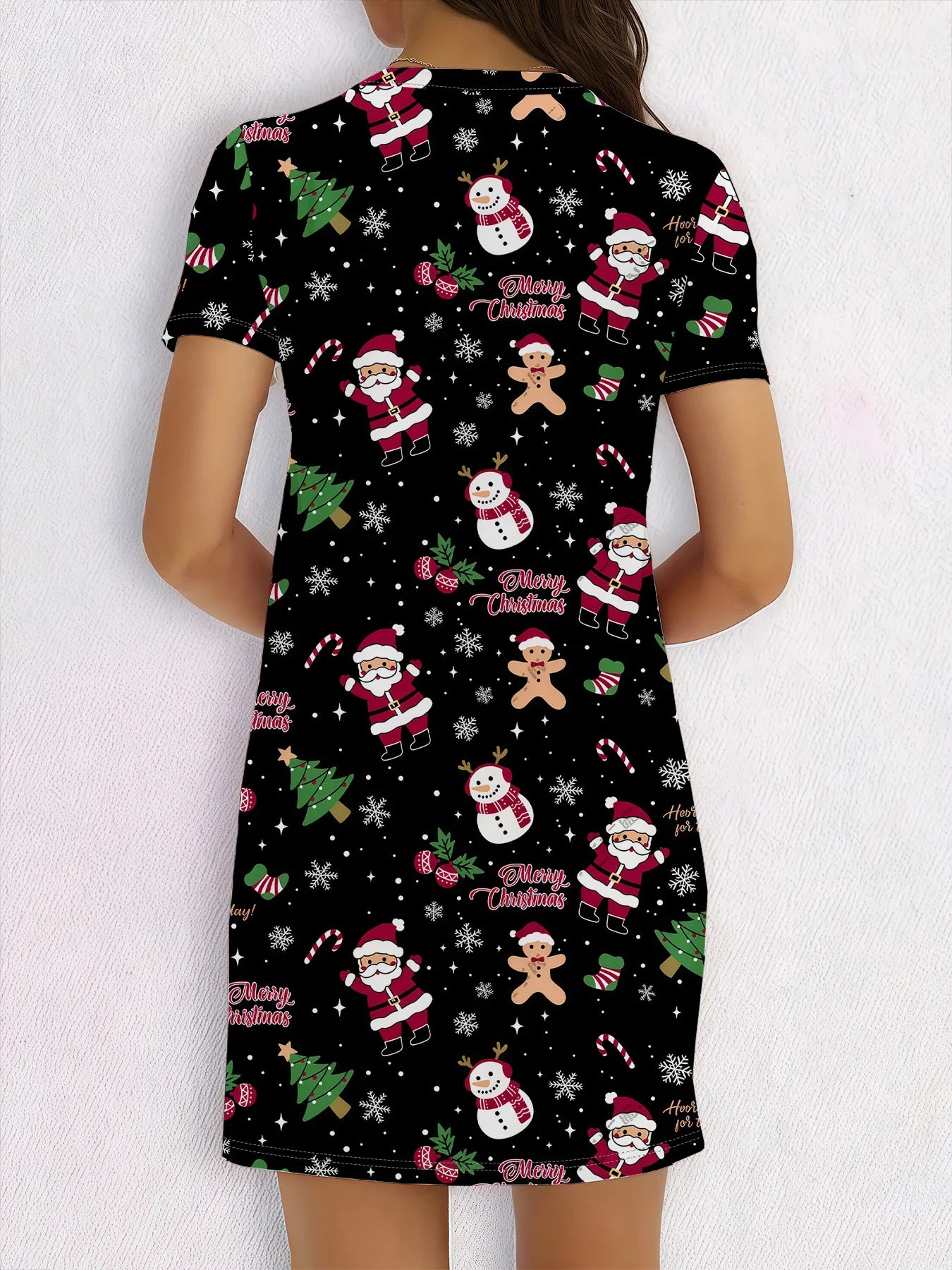 Women'S Christmas Dress Everyday Holiday Party Outfit with Santa Claus Snowman women's Dress Y2k Ladies Clothes Woman Clothing