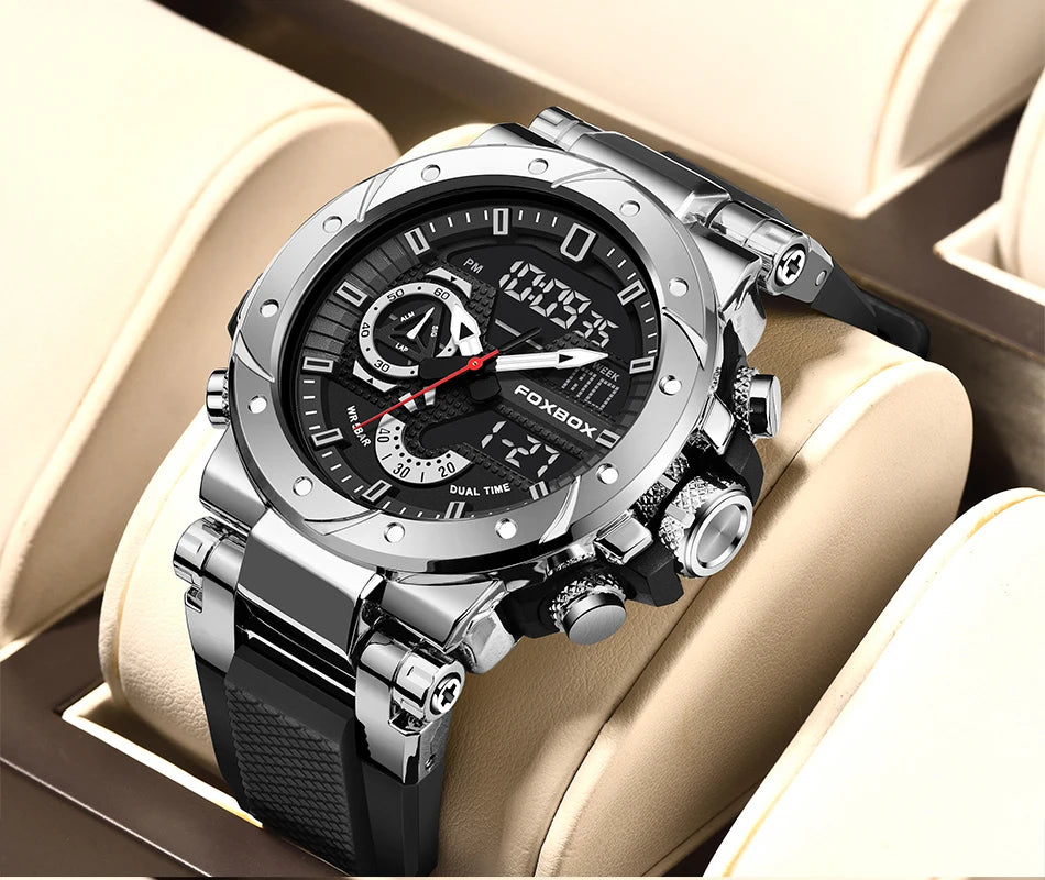 LIGE Top Brand Men Digital Watch Military Watches Fashion Sports Waterproof Dual Display Quartz Wristwatches Relogio Masculino