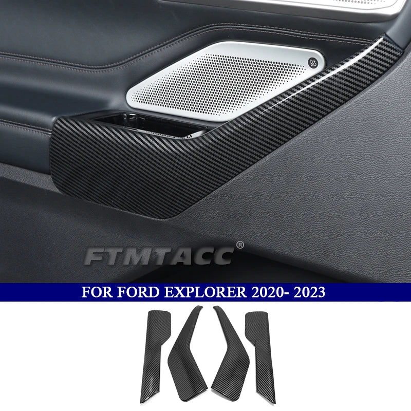 Car Accessories for Ford Explorer 2020 2021 2022 2023 ABS Carbon Fiber Interior Kit  Dashboard Console Decoration Cover Trim