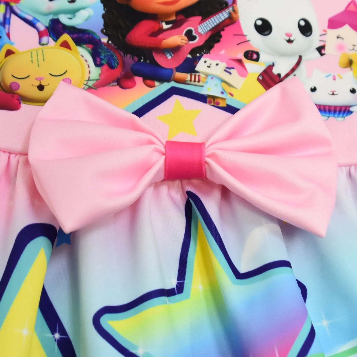 Gabby's Dollhouse Kids Clothes Summer Baby Girls Cute Princess Dress Cartoon Gabby Cats Toddler Girls Birthday Party Dresses