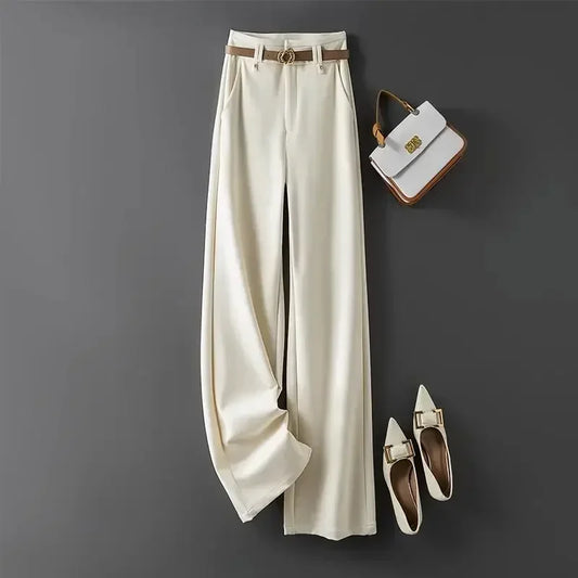 Women's Pants Work Dress Office Tailoring Fluid Female Trousers Wide Leg Straight New in Clothing G Aesthetic Trends 2025 Slacks