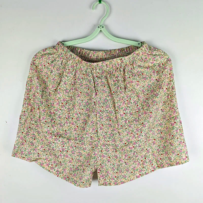 Women's High Waist Summer Shorts Floral Print Lounge Pants Loose Wide Leg Comfy Stretchy Elastic Waist Casual Athletic Home Slee