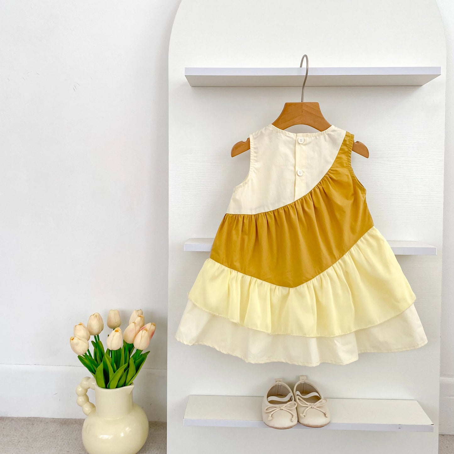 2025 Kids Clothes Summer Cotton Dress Baby Girls Clothes Cartoon Splicing Colors Dresses Children's Clothing Vestidos Cotton