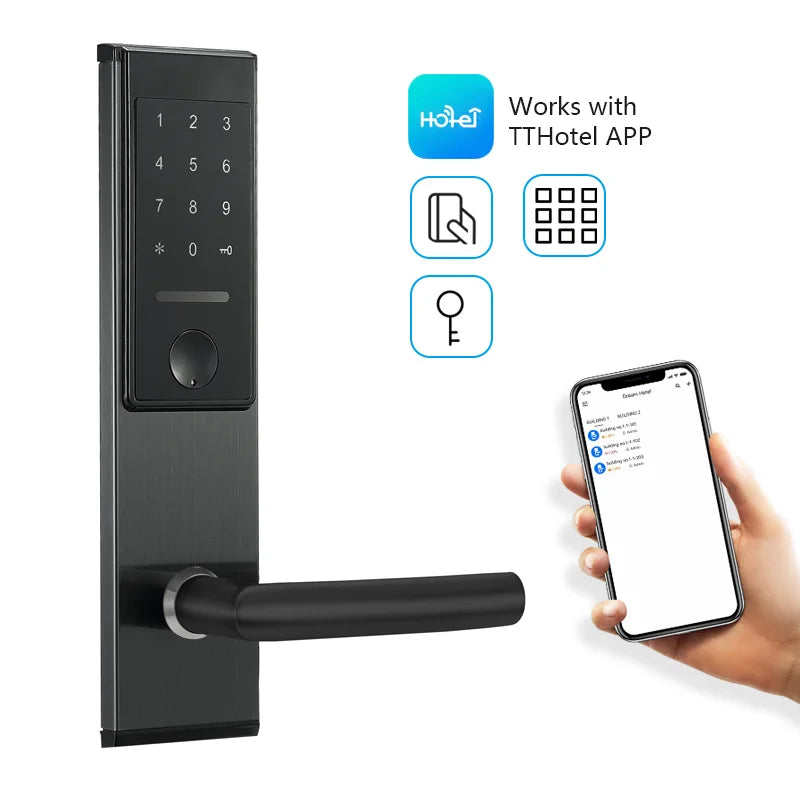 Stainless Steel Smart Door Lock TTlock Wireless Digital Electronic Lock Smart Home Wooden Door Lock