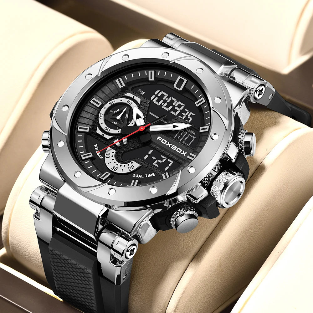 LIGE Top Brand Men Digital Watch Military Watches Fashion Sports Waterproof Dual Display Quartz Wristwatches Relogio Masculino