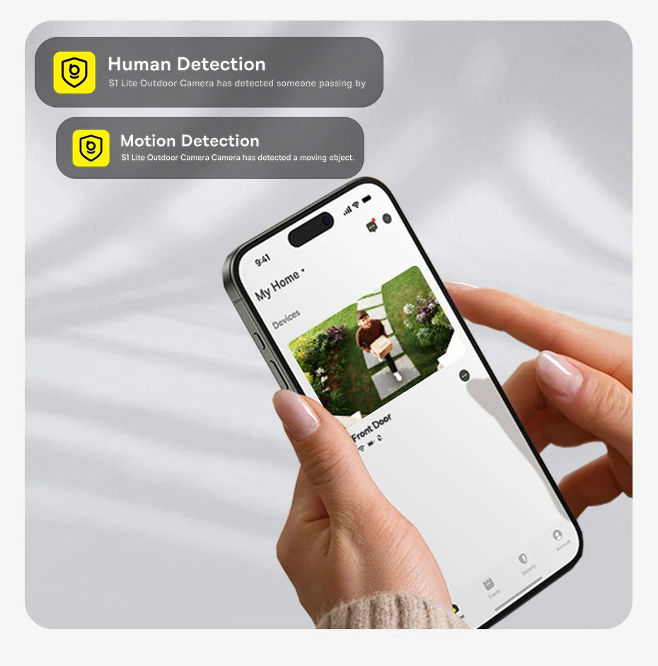 Baseus Security S1 Lite Solar Security Camera Wireless Outdoor Camera Continuous Power 2K Resolution 135°FOV IP67 Wifi Camera