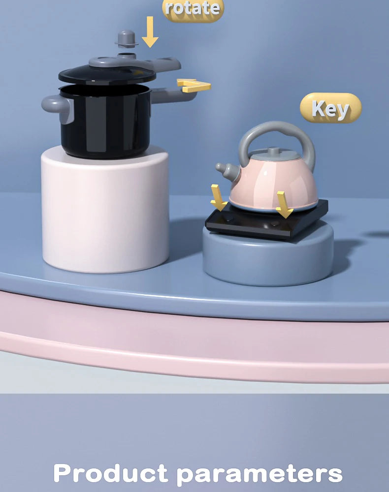 Kids Kitchen Toy Accessories, Pretend Cooking Playset with Play Pots and Pans, Utensils Cookware Toys, Play Food Set, Toy Veget